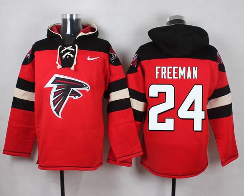 Nike Falcons #24 Devonta Freeman Red Player Pullover NFL Hoodie - Click Image to Close